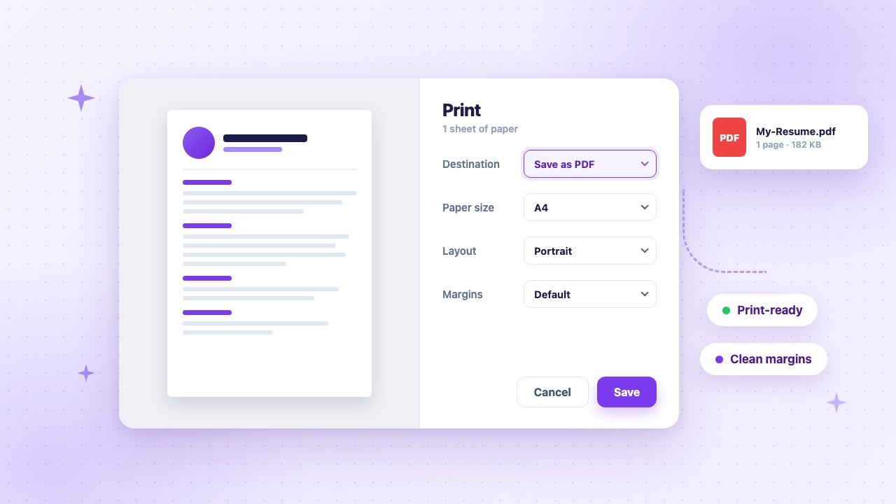 How to Print and Save Your Resume as a PDF